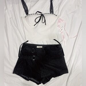 Corset top + Mini skirt shorts 2pcs set